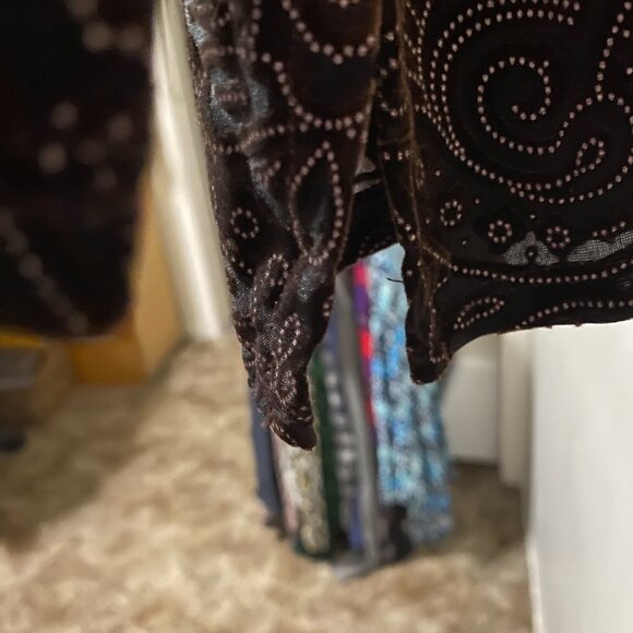 NWT - Dialogue long sleeve, brown tunic w/gold designs, size 3X - Picture 8 of 13